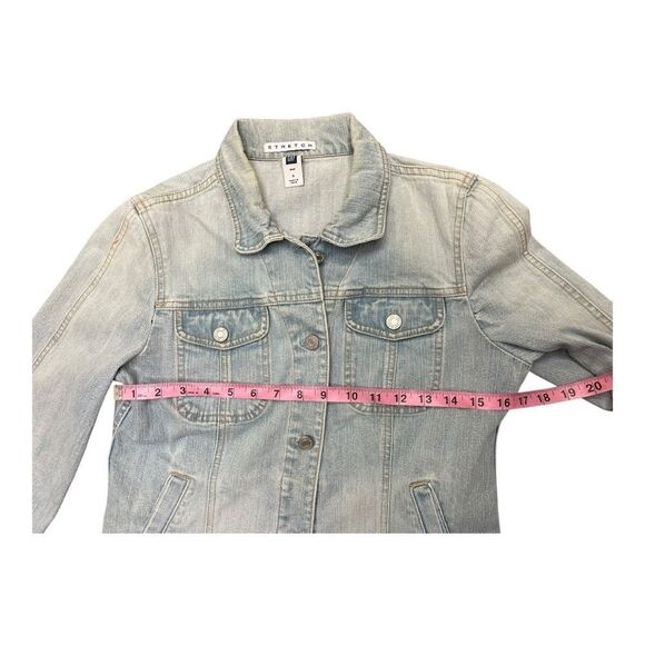 Y2K Gap Light Blue Jean Jacket Size S Stretch Vintage Classic - Picture 3 of 7